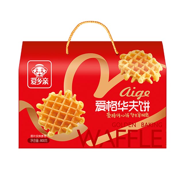 爱乡亲华夫饼 定制 礼盒装800克 定量装230克 散装2000克 爱格华夫饼 黄油华夫饼 0蔗糖华夫饼 肉松拔丝华夫饼